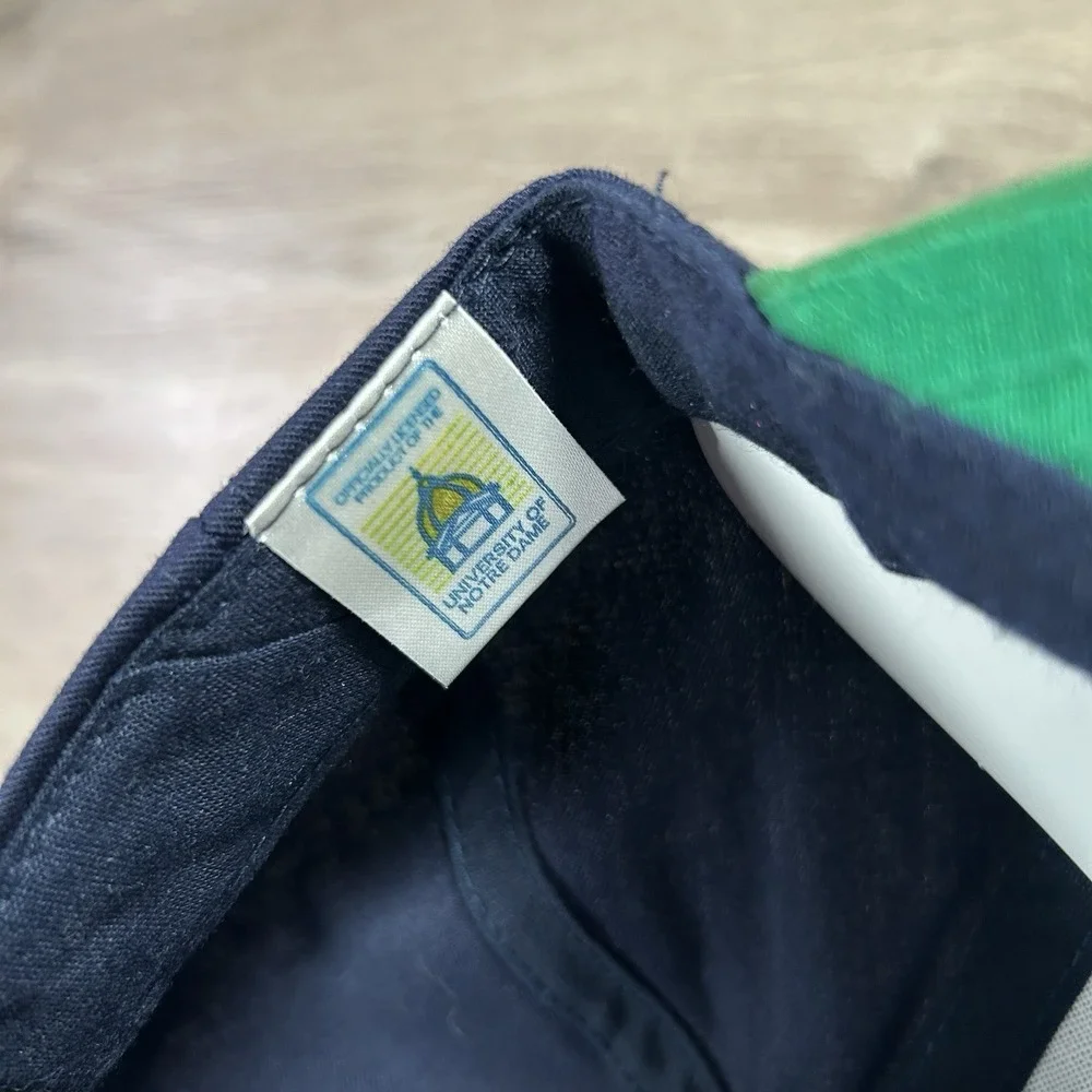 VTG Notre Dame Fighting Irish Snapback Hat Twins Enterprise Blue Green Cap - Picture 5 of 10